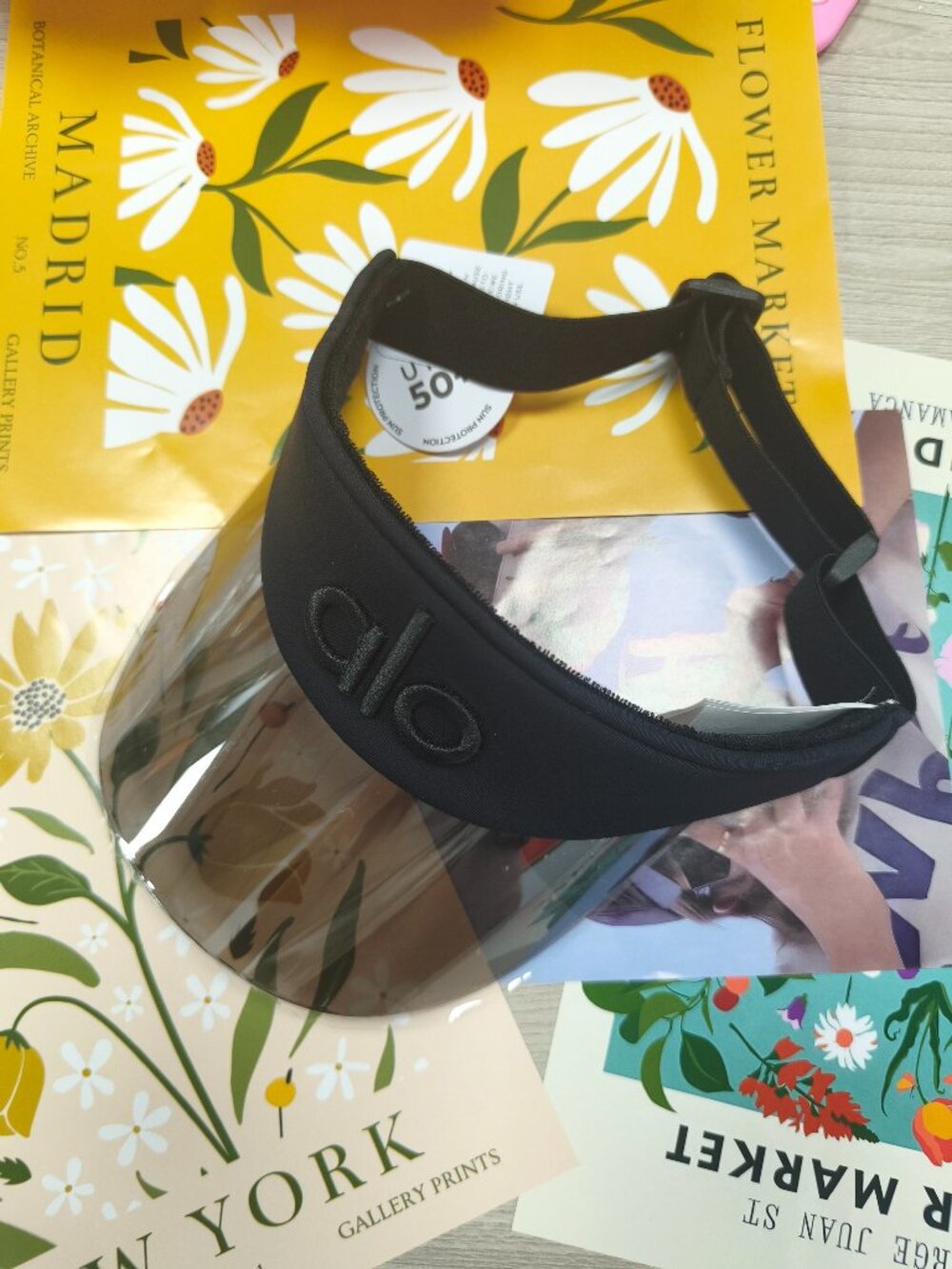 NWT Alo Yoga Solar Visor Black Tennis Golf Cap UPF50+🐾Smoke-free, pet-free🚭